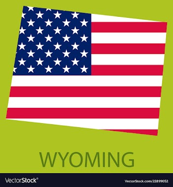 Wyoming state of america with map flag print on vector image