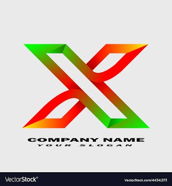 x abstract modern 3d letter logo