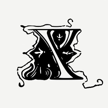 X letter drawing, vintage illustration | Free PSD - rawpixel