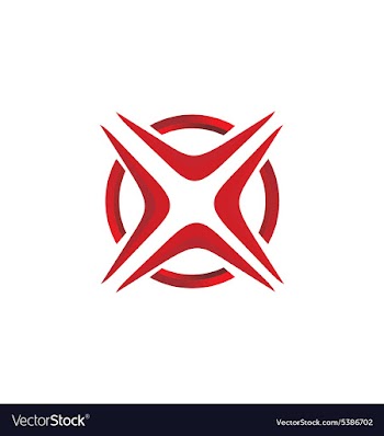  					X letter red abstract technology logo vector image														