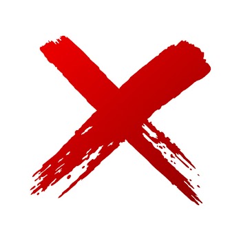 X mark Drawing Red Check mark - cross 