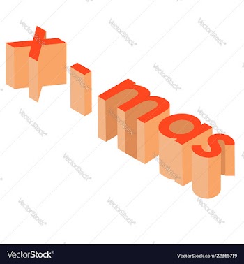 X-mas lettering in isometric view vector image