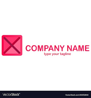 x sign red color logo design
