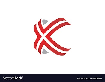  					X symbol line modern logo vector image														