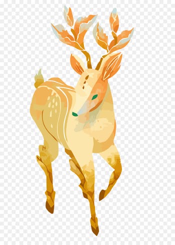 Xiaoshu Shuangjiang Dashu Mangzhong Chunfen - Vector watercolor deer 