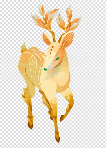 Xiaoshu Shuangjiang Dashu Mangzhong Chunfen, watercolor deer transparent background PNG clipart