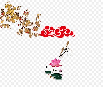 Xiaoxue Solar term Lichun Dongzhi Chinese calendar - Clouds lotus background 