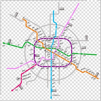 Xipu railway station Jinjiang District Line 7 Line 2 Rapid transit, Chengdu subway map transparent background PNG clipart