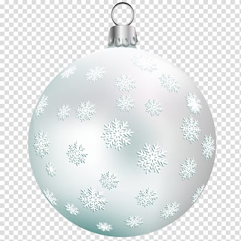Xmas Balls on , silver Christmas bauble transparent background PNG clipart