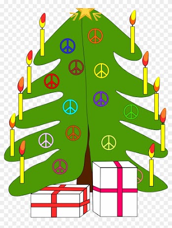 Xmas Christmas Tree 7 Peace Symbol Sign Coloring Book - Christmas Tree Throw Blanket