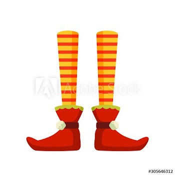 Xmas Elf feet flat vector illustration