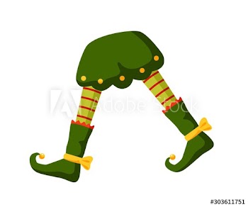 Xmas elf legs flat vector illustration