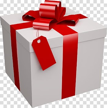 Xmas present box , white and red gift box transparent background PNG clipart