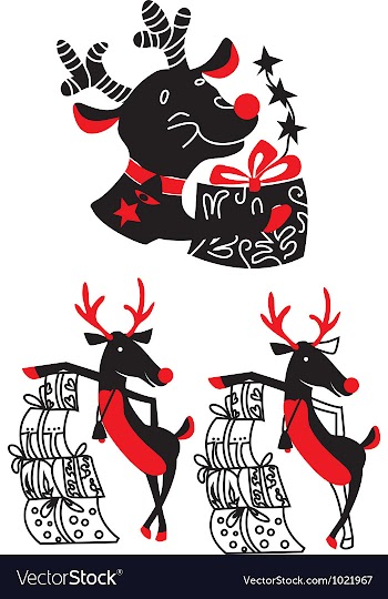 Xmas reindeer Rudolf vector image
