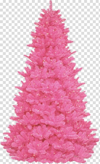 XMAS TREE, lighted pink Christmas tree transparent background PNG clipart
