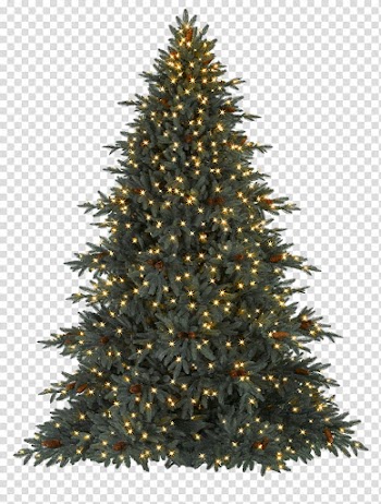 Xmas  Watchers, Christmas tree with string lights transparent background PNG clipart