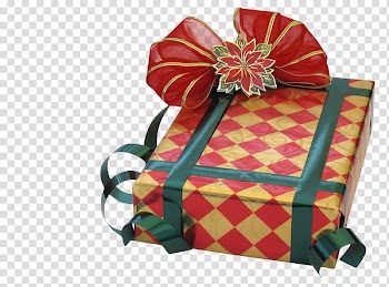 Xmas  Watchers, gold and red gift box transparent background PNG clipart
