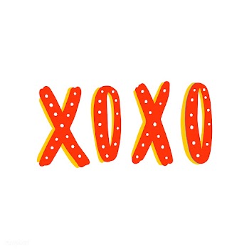 Xoxo typography vector in orange | Free stock vector - 472450