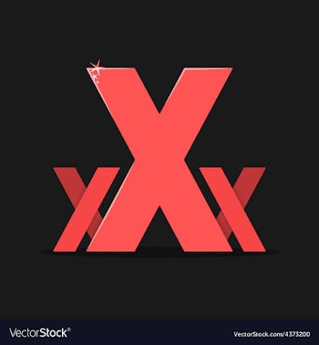 XXX colored sexy logotype isolated vector image
