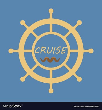 Yacht helm wheel image with sea waves vector image