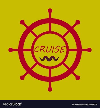 Yacht helm wheel image with sea waves vector image