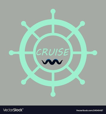 Yacht helm wheel image with sea waves vector image