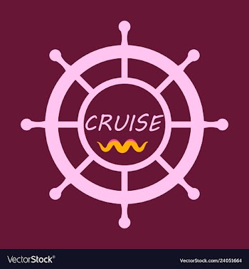 Yacht helm wheel image with sea waves vector image