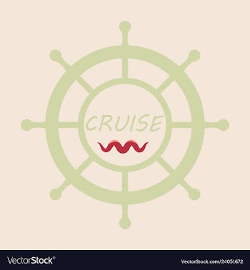 Yacht helm wheel image with sea waves vector image