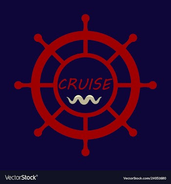 Yacht helm wheel image with sea waves vector image