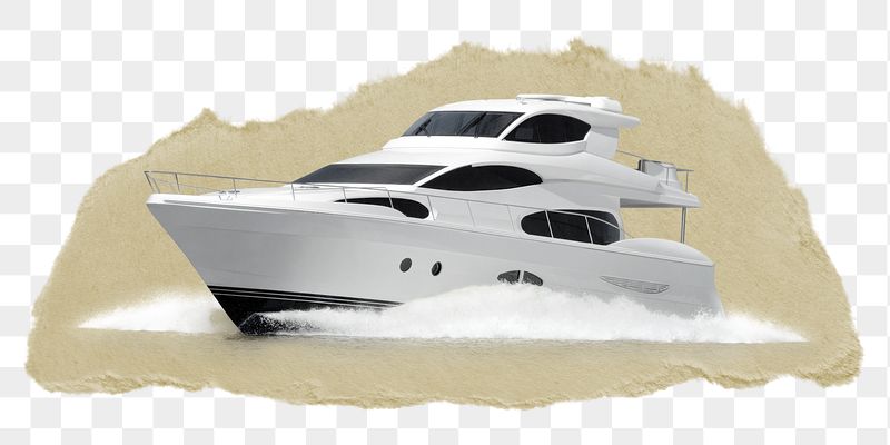 Yacht png ripped paper sticker, | Free PNG - rawpixel