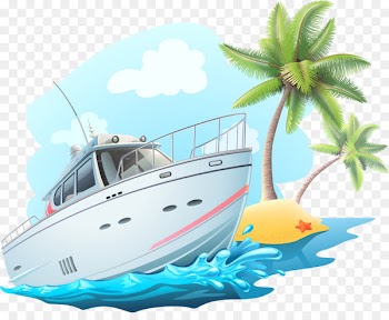 Yacht Sailboat Clip art - Great coconut and yacht vector material 