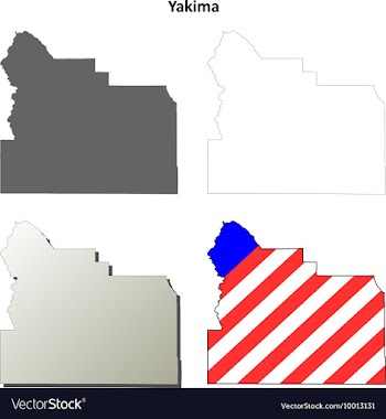 Yakima Map Icon Set vector image