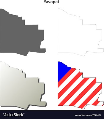 Yavapai County Arizona outline map set vector image