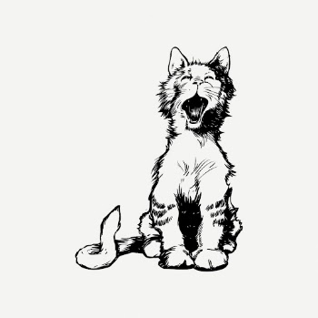 Yawning cat drawing, animal vintage | Free PSD - rawpixel