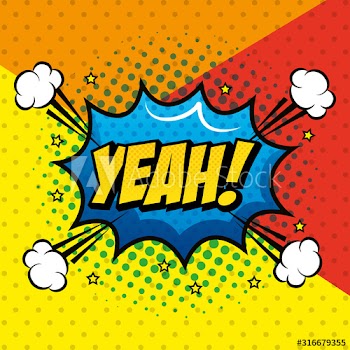 yeah expression with explosion pop art style design