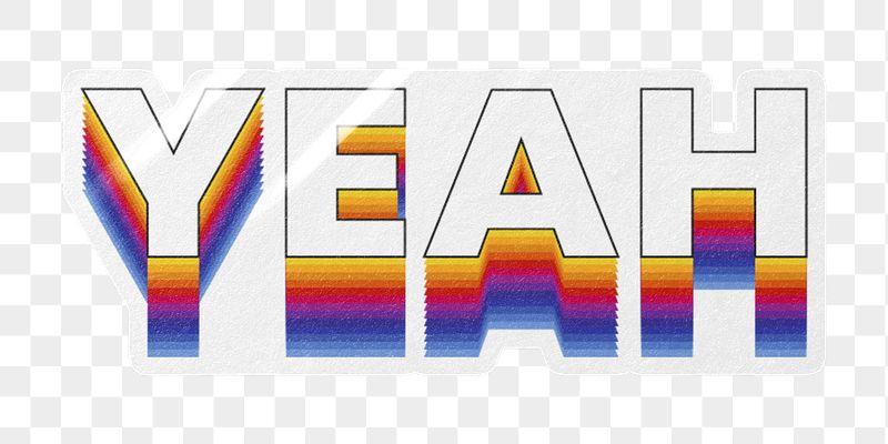 Yeah png word sticker typography, | Free PNG - rawpixel