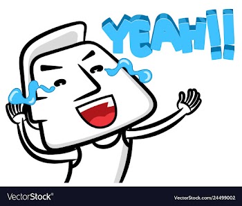 Yeah sign white man cartoon concept vector image
