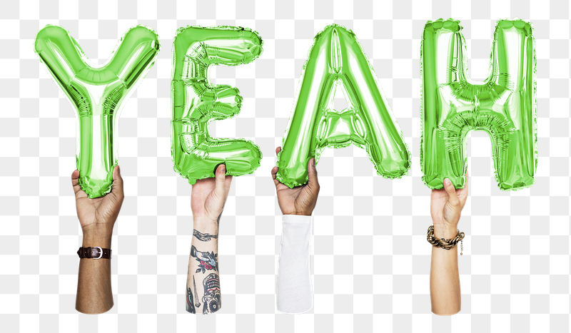 Yeah word png, hands holding | Free PNG - rawpixel