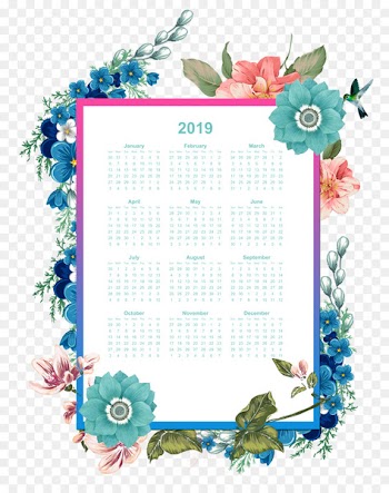 Year 2019 Calendar Printable with Floral Watercolo - others 