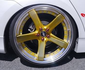 Yellow 5 Spoke Car Wheel