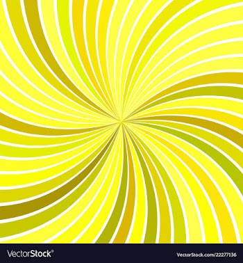 Yellow abstract psychedelic striped spiral vortex vector image