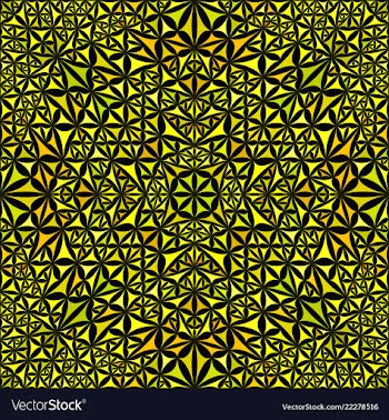 Yellow abstract repeating curved triangle mosaic vector image