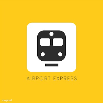 Yellow airport express icon sign vector | Free stock vector - 538383