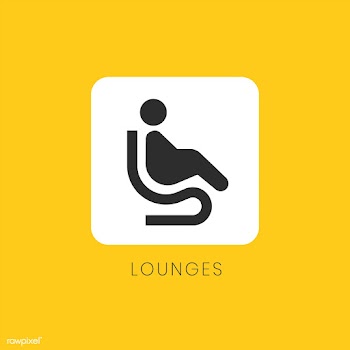 Yellow airport lounges icon sign vector | Free stock vector - 538339