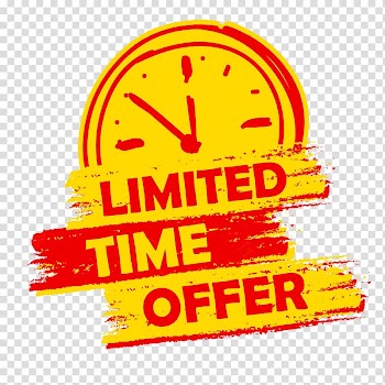 Yellow and black background with limited time offer text overlay, Banner Advertising, limited offer transparent background PNG clipart