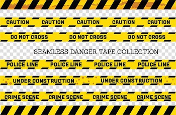 Yellow-and-black do not cross, police line, and crime scene seamless danger tape collection, Adhesive tape Yellow Barricade tape, Yellow and black border warning line transparent background PNG clipart