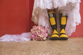 Yellow-and-black Rain Boots