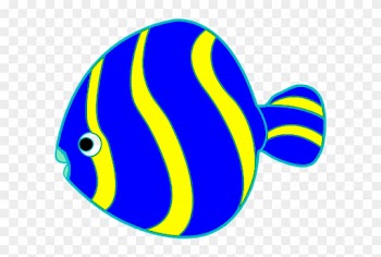Yellow And Blue Fish Vector Clip Art - Fish Clipart