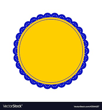 yellow and blue vintage badge seal flat design