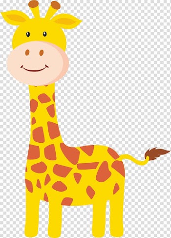 Yellow and brown giraffe illustration, Baby Jungle Animals Zoo , jungle decoration transparent background PNG clipart